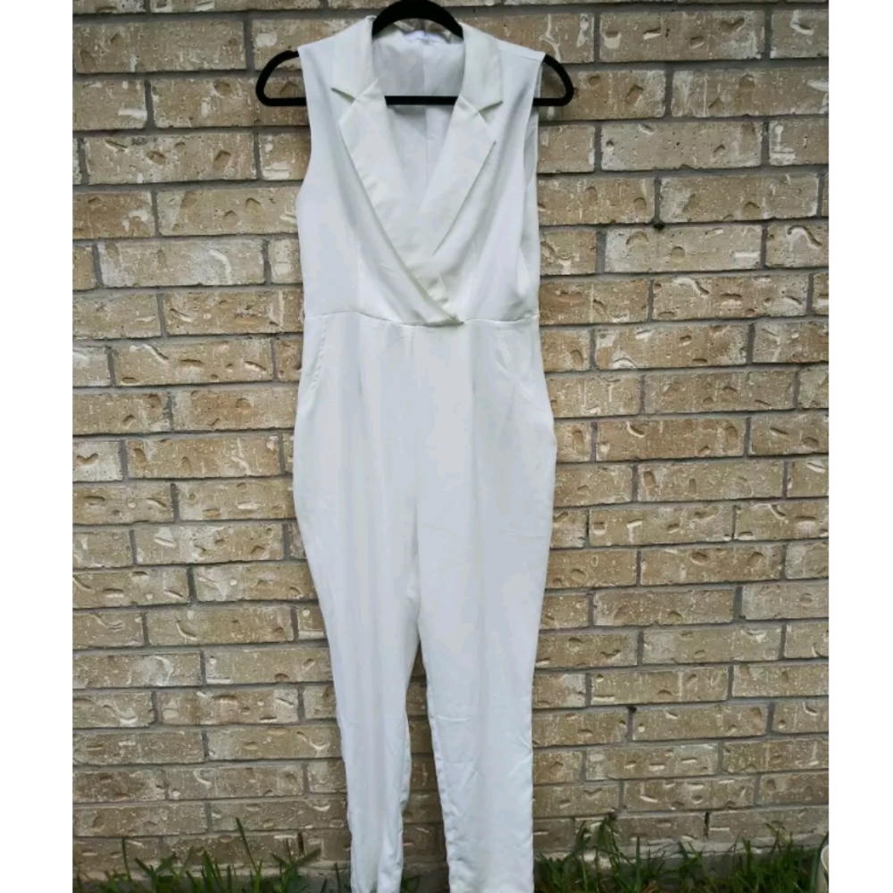 Missguided White Blazer Jumpsuit